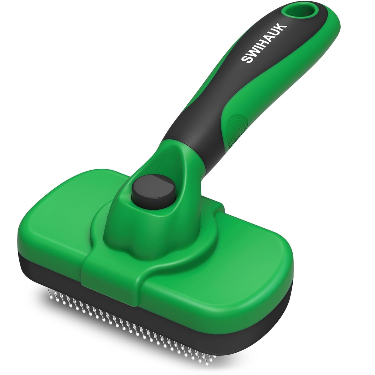 Self Cleaning Slicker Brush - Skin Friendly Deshedding Grooming Tool for Dogs & Cats, Suitable for Shedding & Haired Pets, with Pet Supplies Accessories, Green